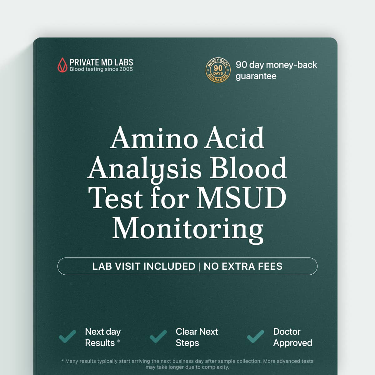 Plasma amino acid test for monitoring MSUD and metabolic disorders