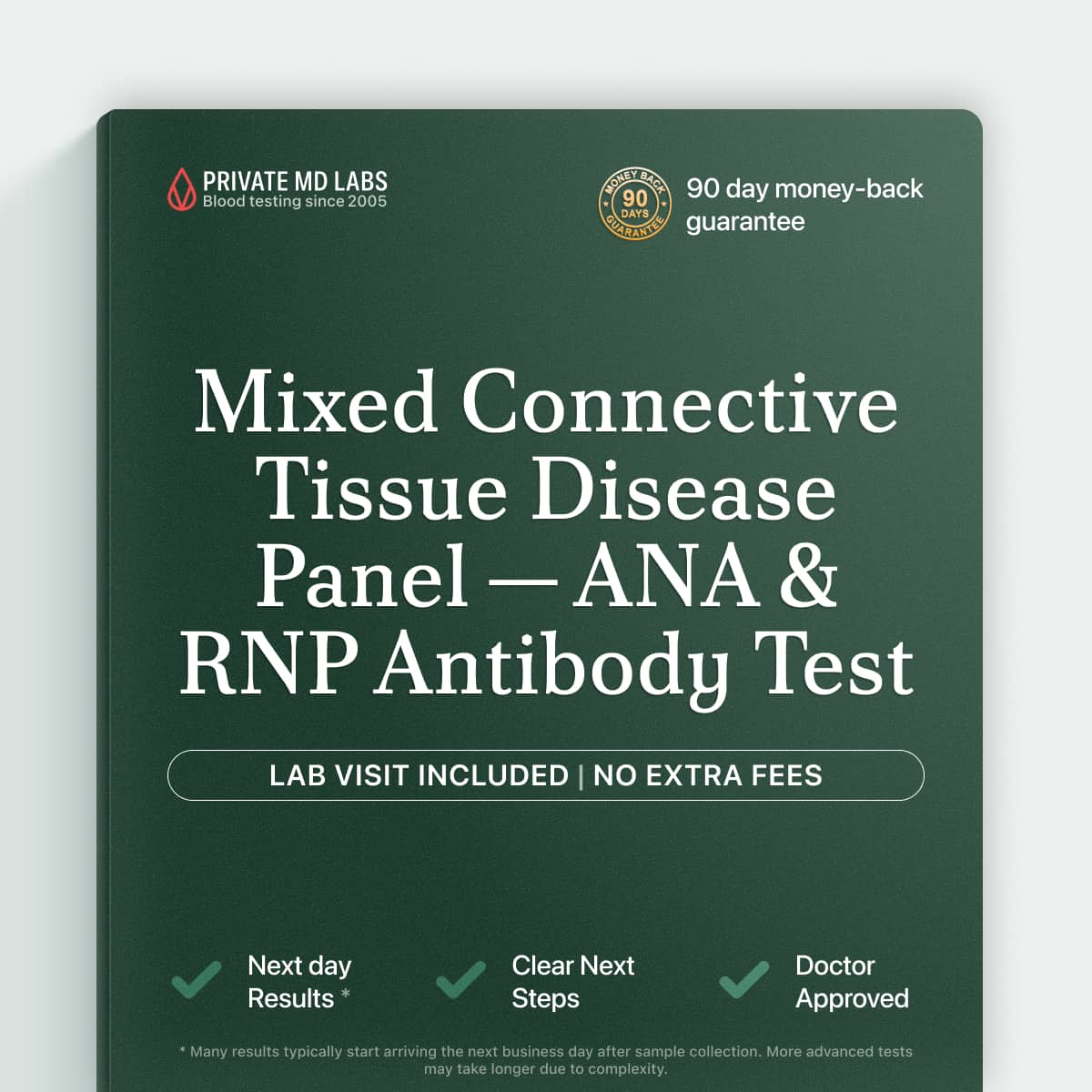 Autoimmune panel testing ANA and RNP antibodies for mixed connective tissue disease symptoms