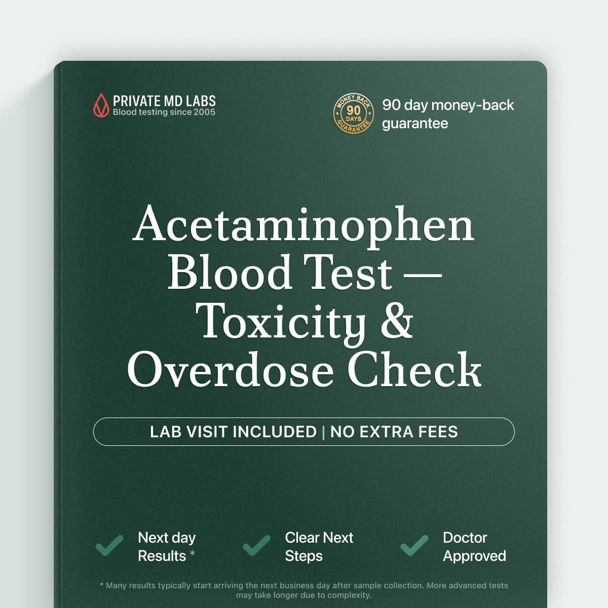 Acetaminophen blood test to check for drug levels and liver toxicity risk