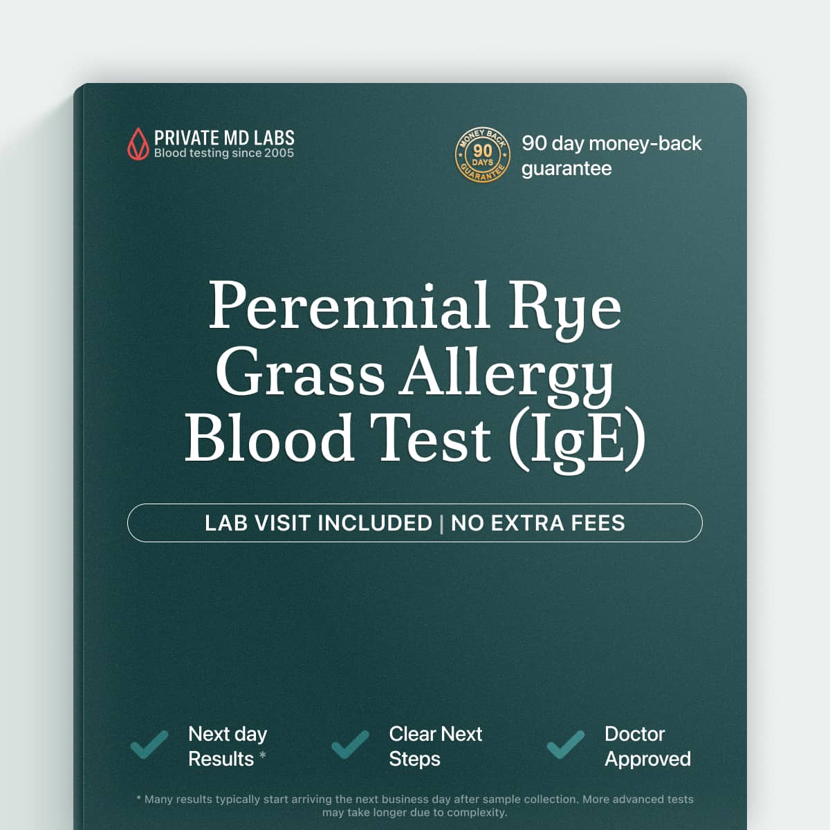 Allergy test for people with seasonal sneezing, itchy eyes from rye grass pollen