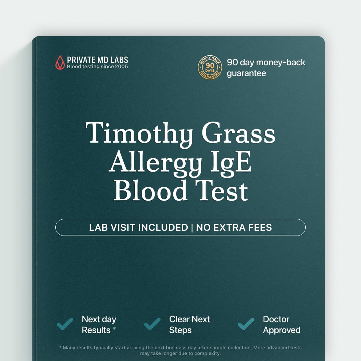 Timothy grass IgE allergy blood test for seasonal sneezing and itchy eyes