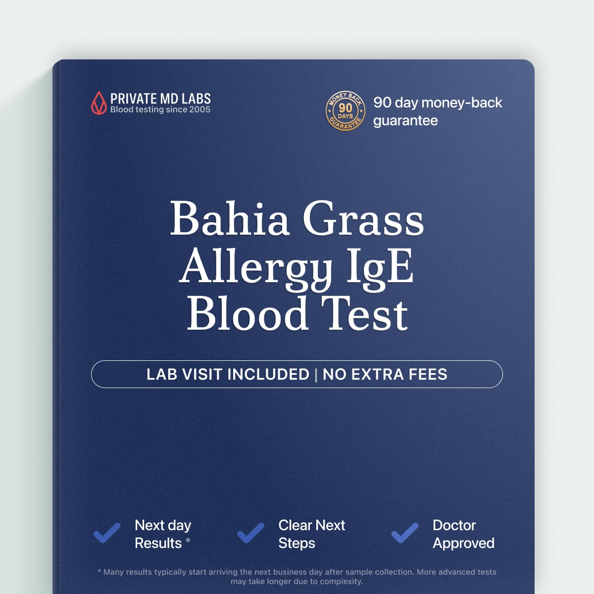 Bahia grass IgE allergy blood test for diagnosing seasonal grass pollen allergies