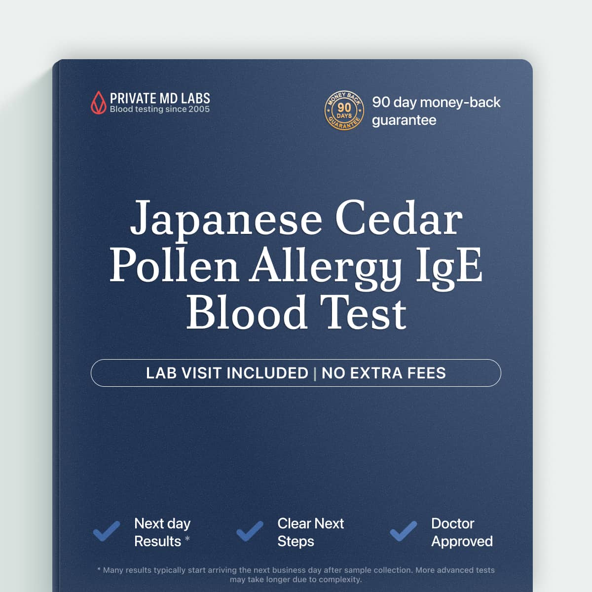 Japanese cedar allergy IgE blood test for people with seasonal allergy symptoms