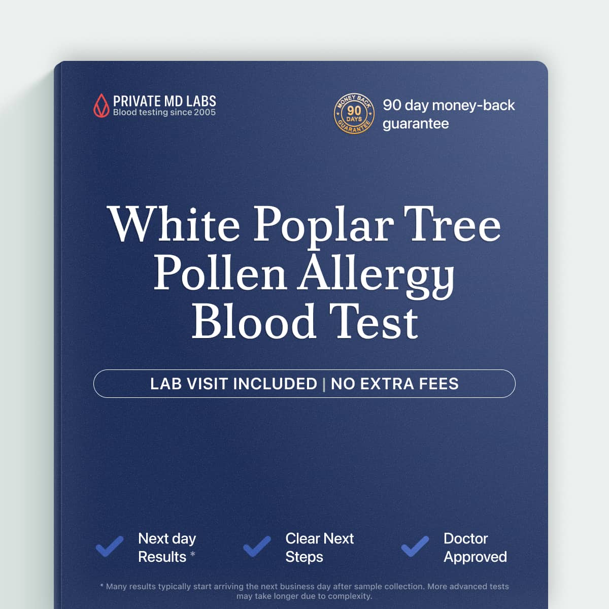Allergen-specific IgE test for white poplar tree pollen allergy symptoms