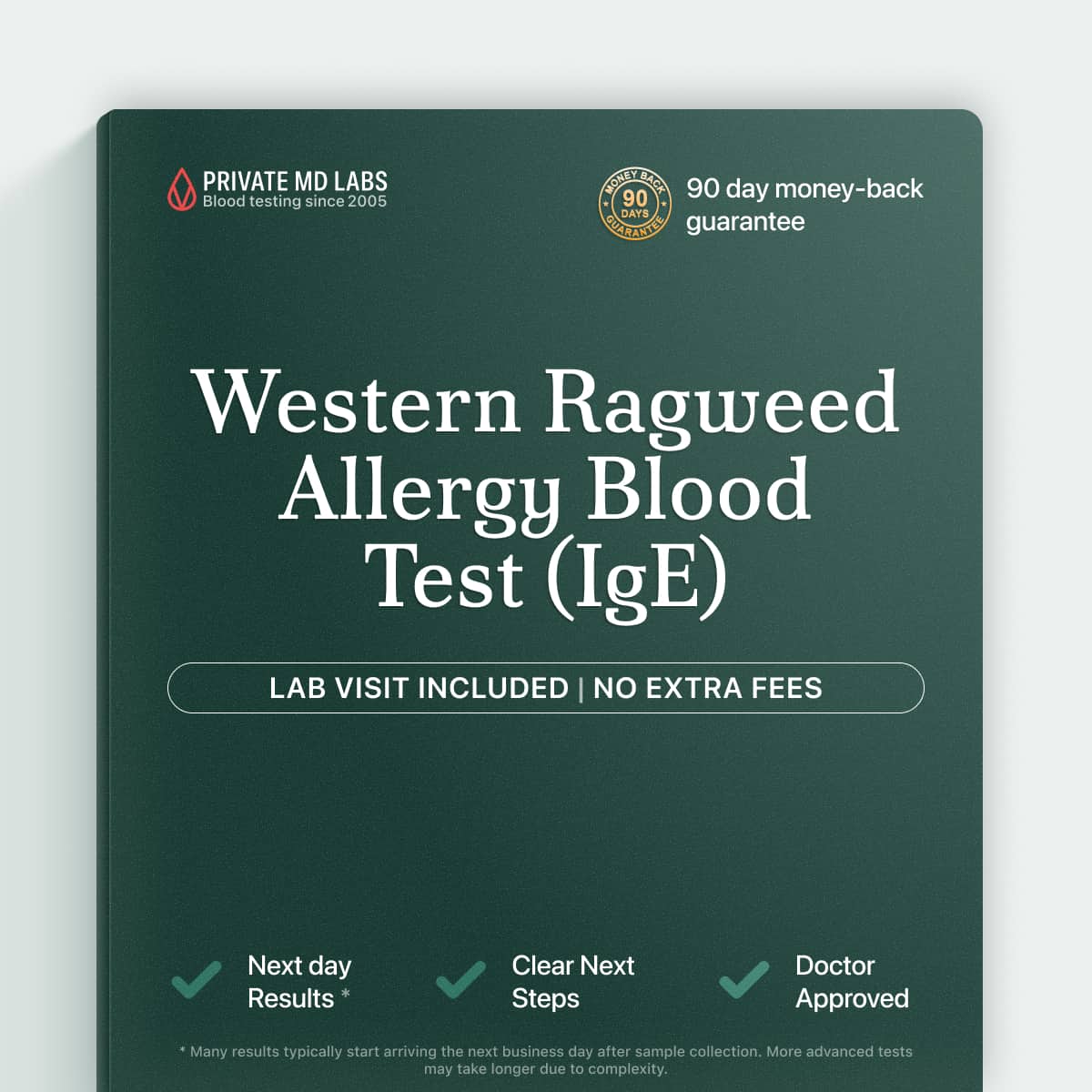 Western Ragweed IgE allergy test for people with seasonal sneezing and congestion