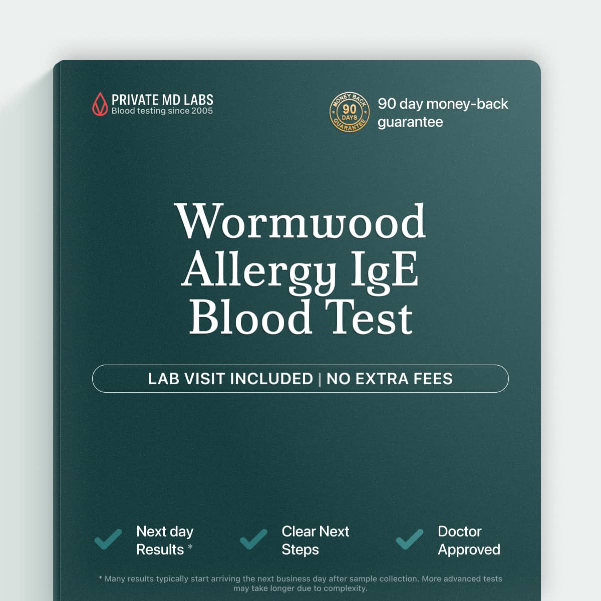 Wormwood IgE allergy blood test for pollen sensitivity and seasonal allergy symptoms