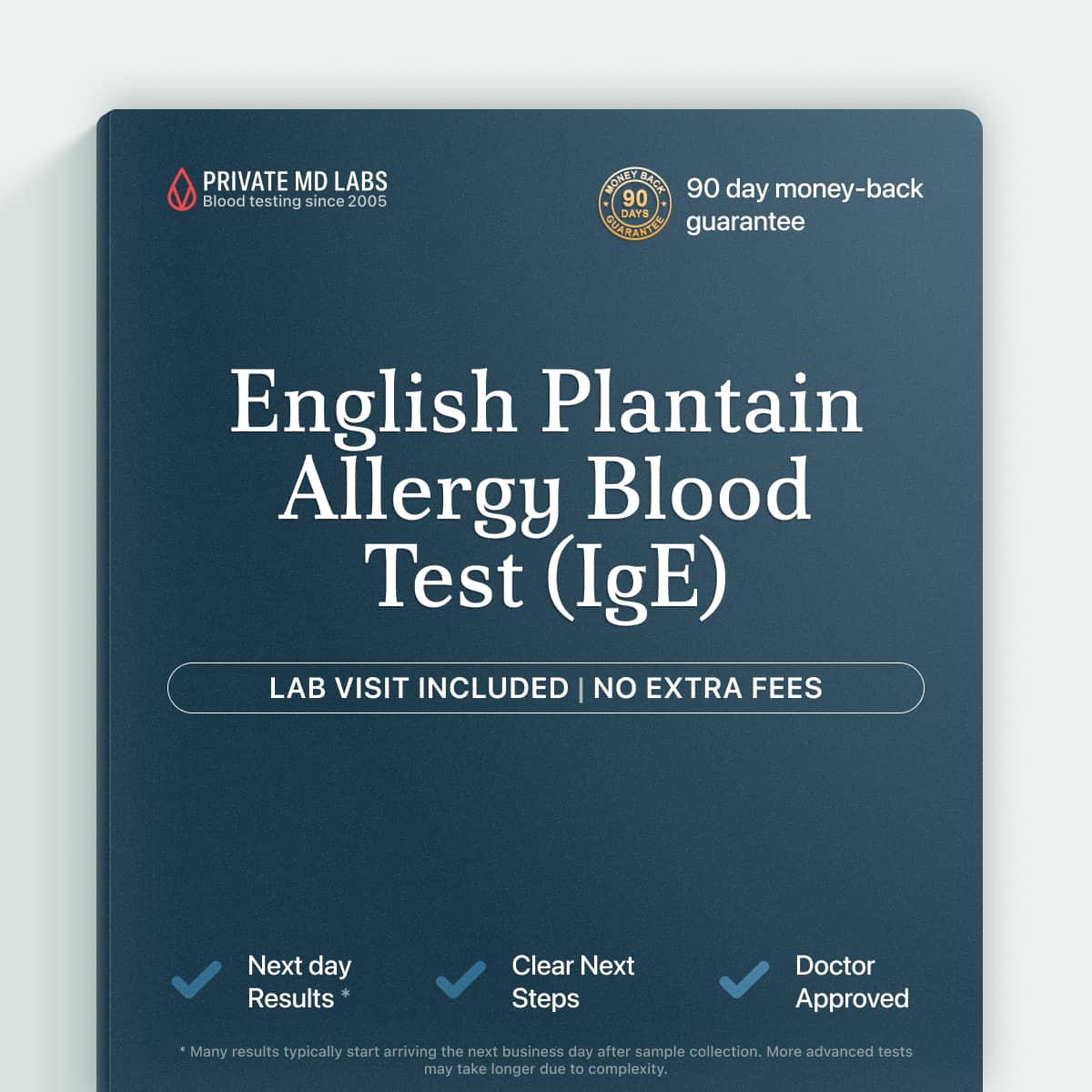 Allergy testing image for English plantain IgE sensitivity and pollen allergy symptoms