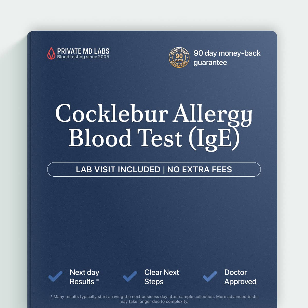 Cocklebur allergen IgE blood test for identifying pollen-related allergy sensitization