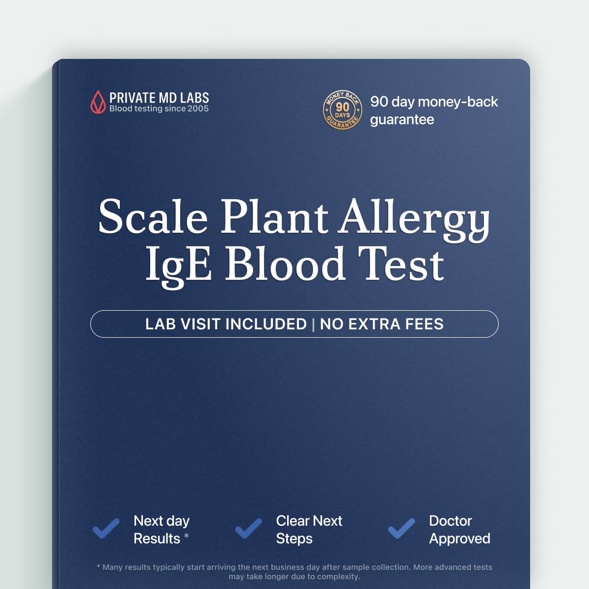 Scale plant allergen IgE blood test for identifying allergy sensitization symptoms