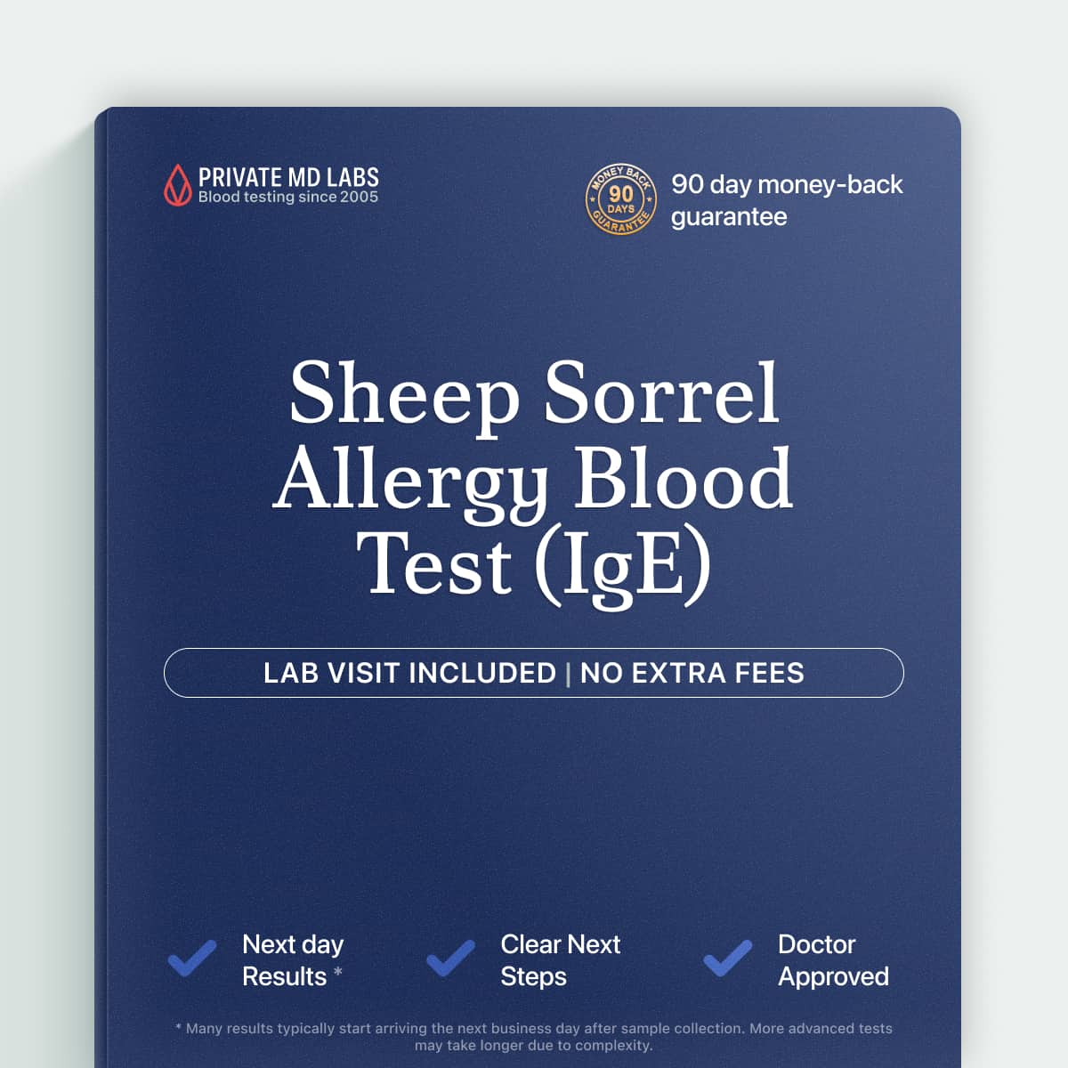 Sheep sorrel IgE allergy test for people with weed pollen allergy symptoms