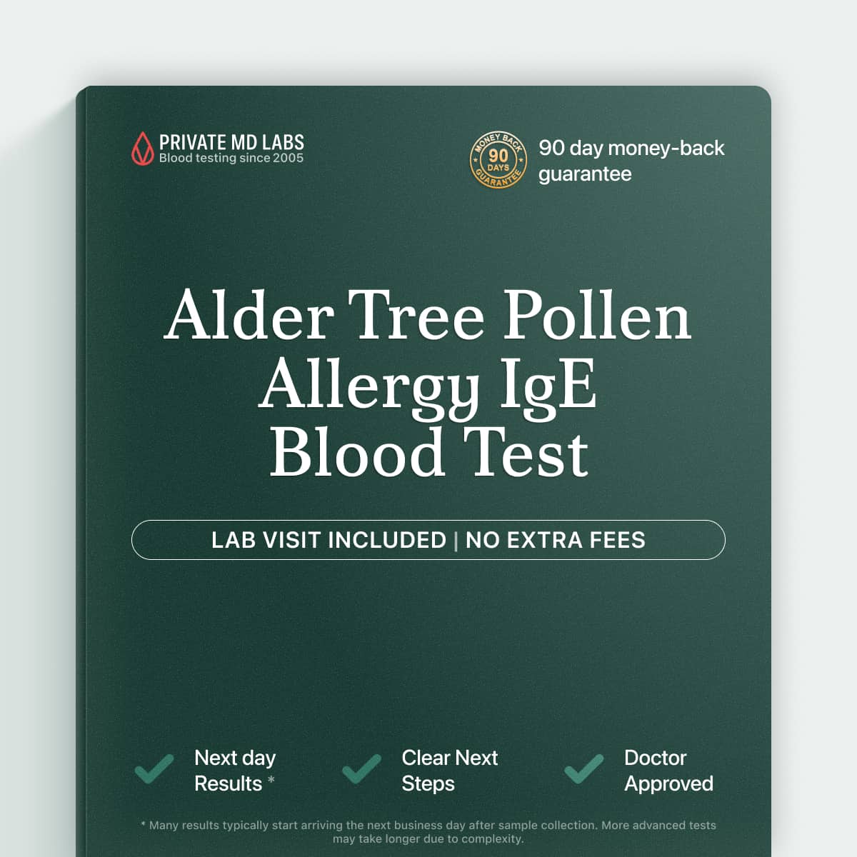 Alder tree allergen IgE blood test for diagnosing seasonal pollen allergy symptoms
