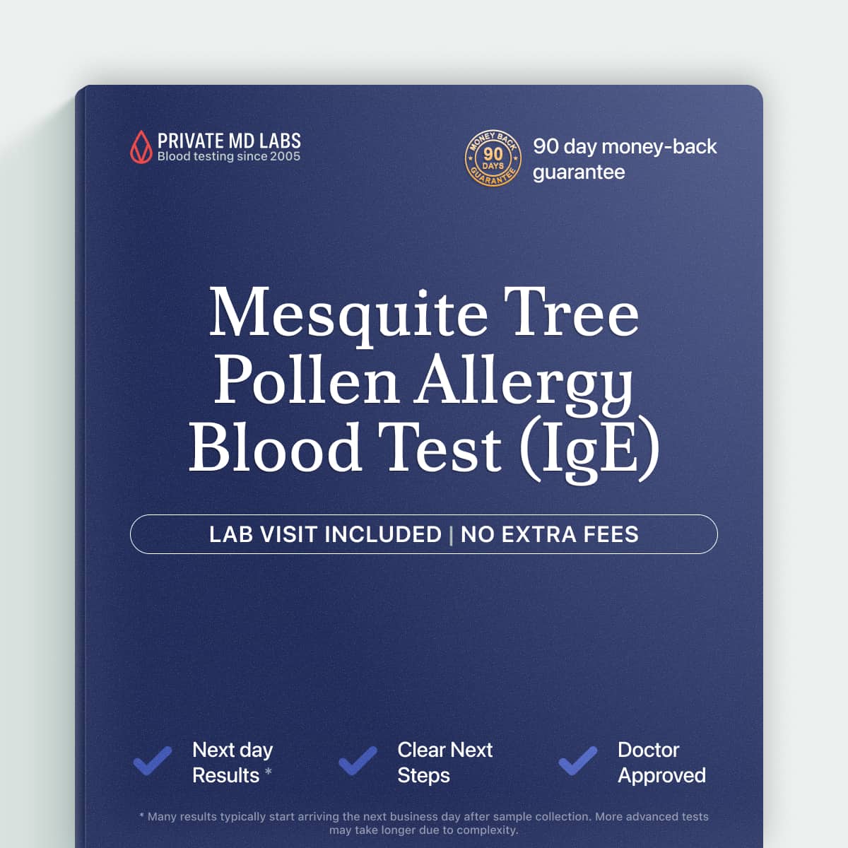 Mesquite tree allergy IgE blood test for people with pollen-related allergy symptoms