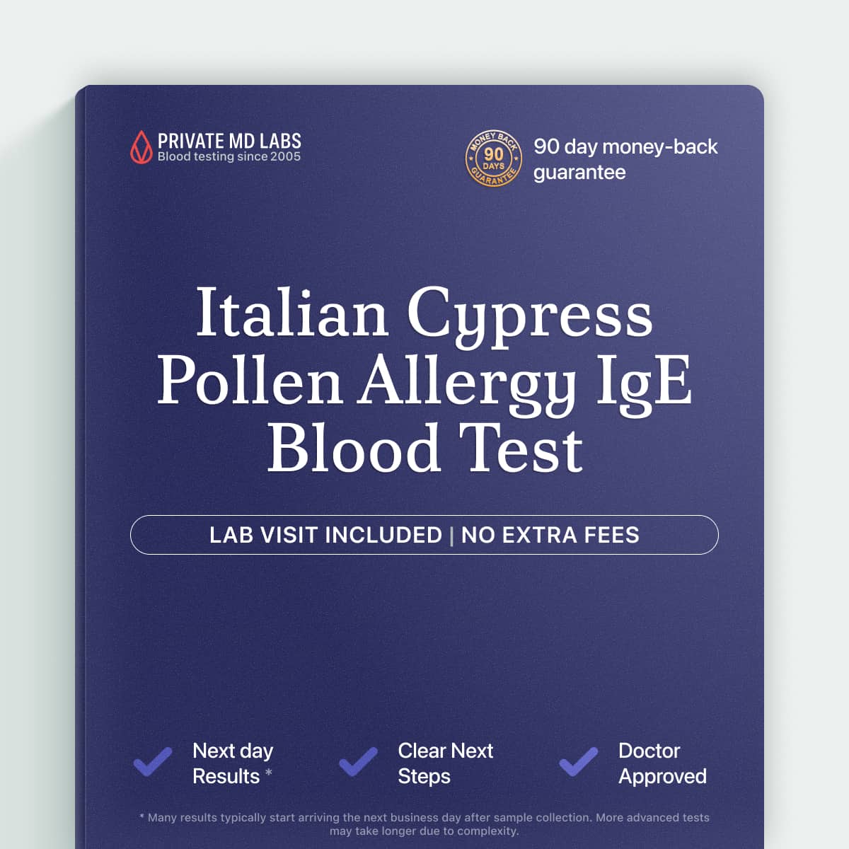 Italian Cypress IgE allergy blood test for diagnosing tree pollen allergies