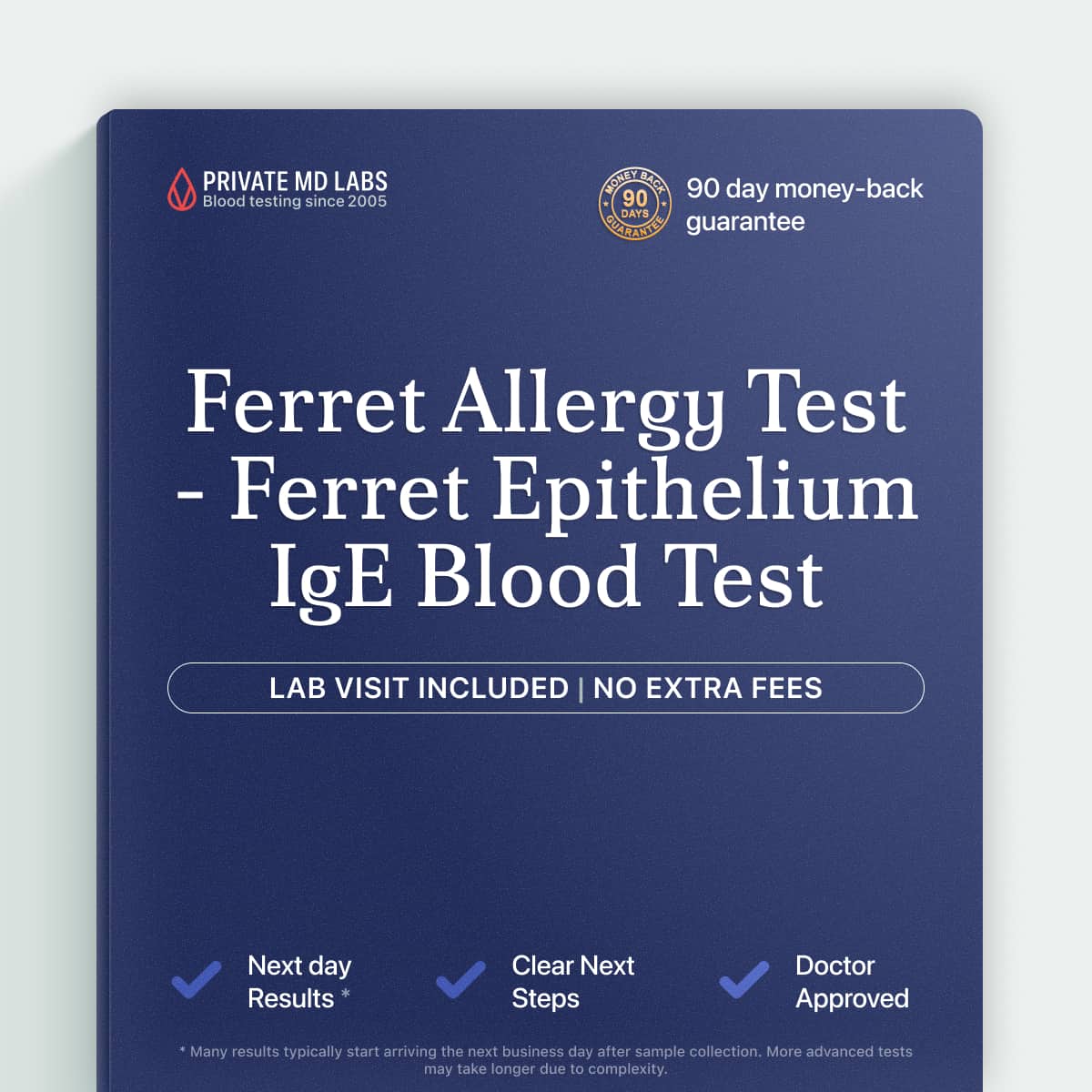 Ferret epithelium IgE allergy test for pet owners with allergic reaction symptoms