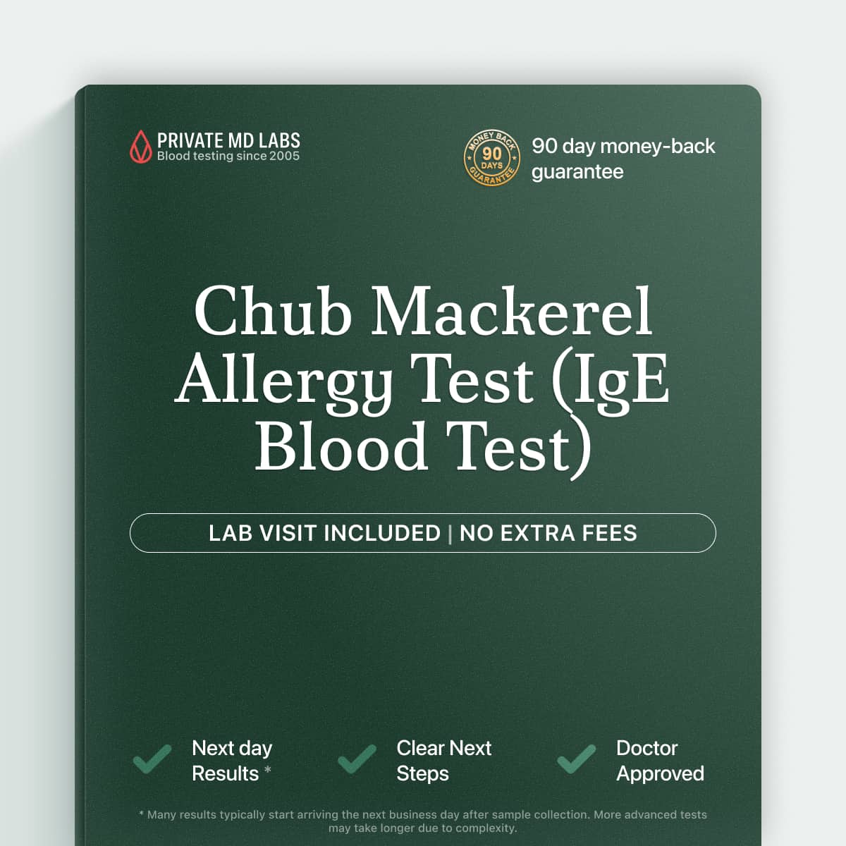 Chub mackerel IgE allergy test for people with fish-related allergic reactions