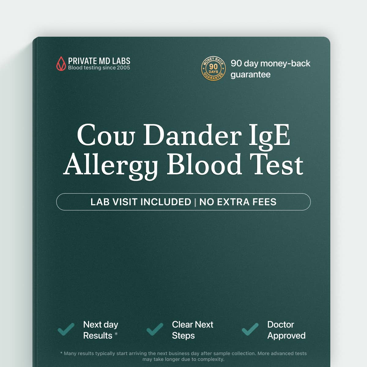 Cow dander IgE allergy blood test for people with pet or farm exposure symptoms