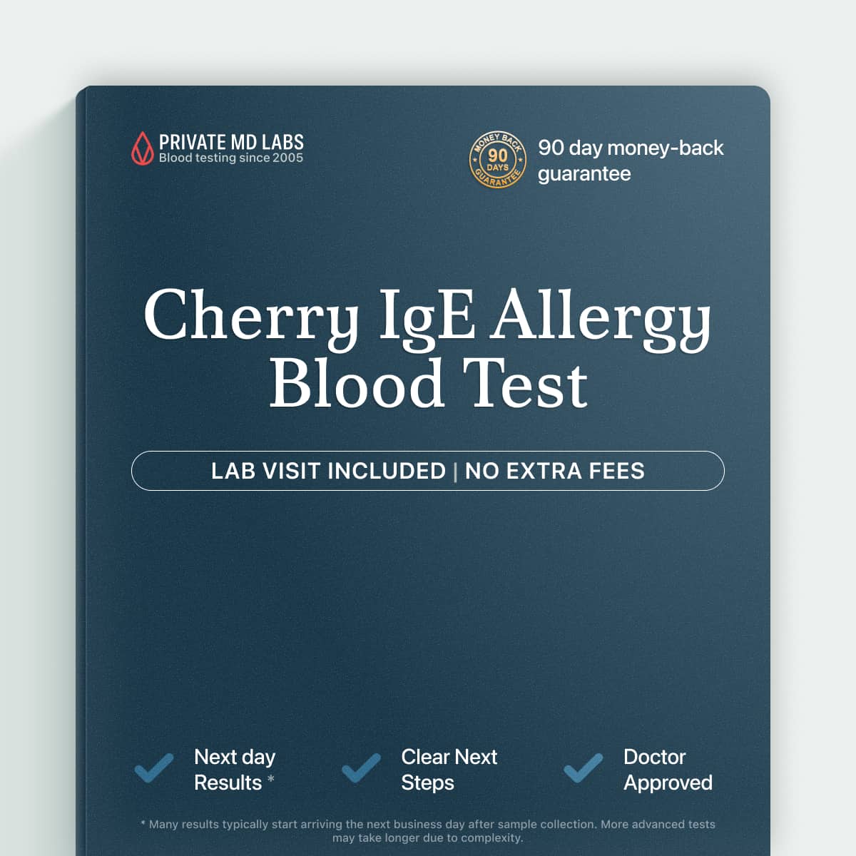 Cherry IgE allergy test for people with reactions after eating cherries or stone fruit