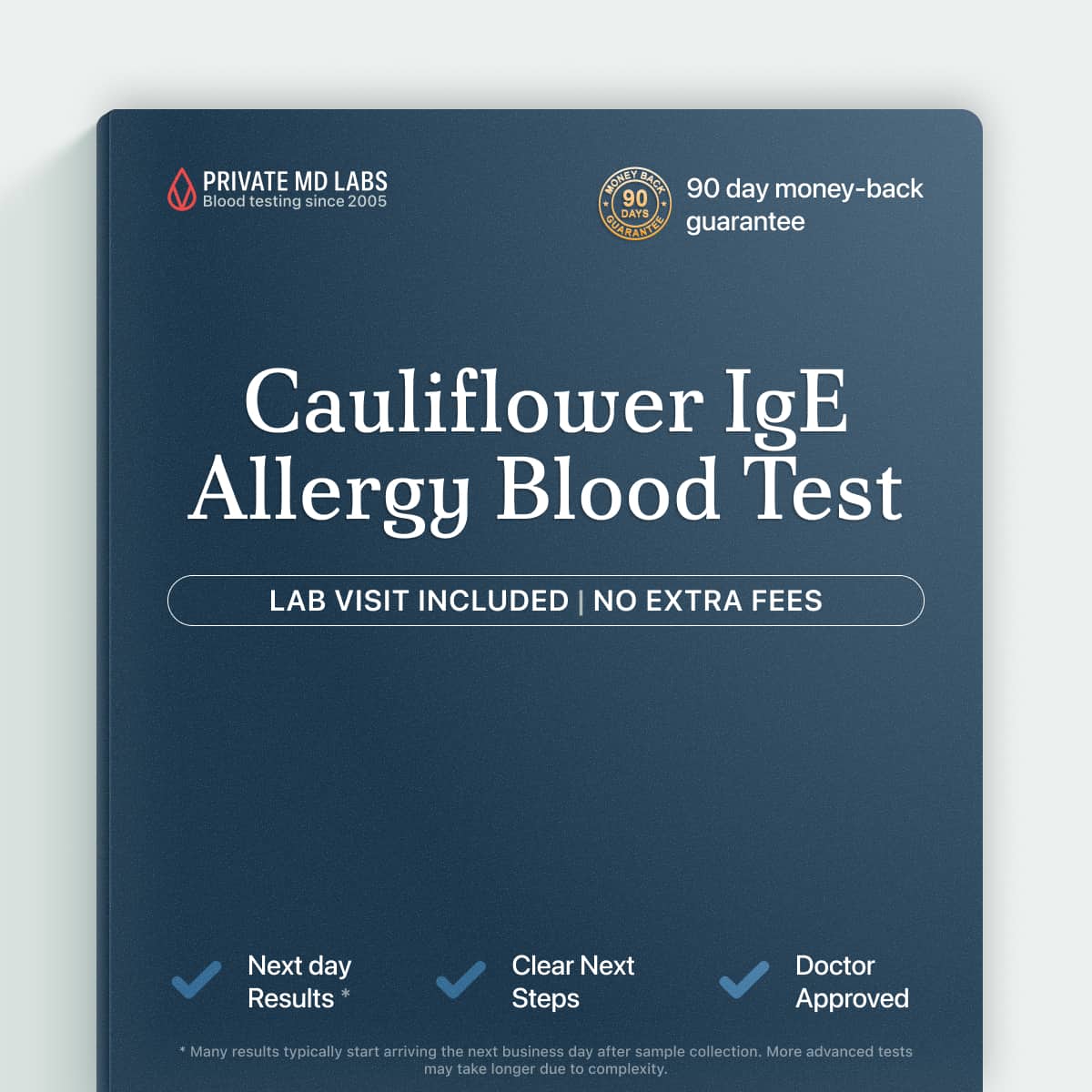 Cauliflower IgE allergy test for people with food reactions after eating cruciferous vegetables