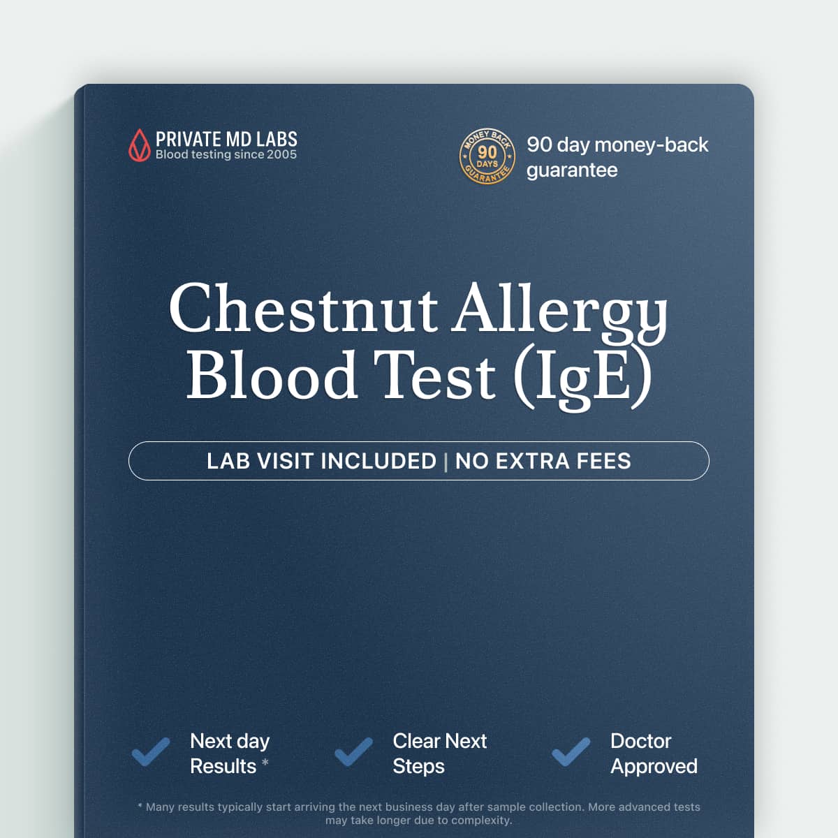 Chestnut IgE allergy test for people with reactions after eating chestnuts