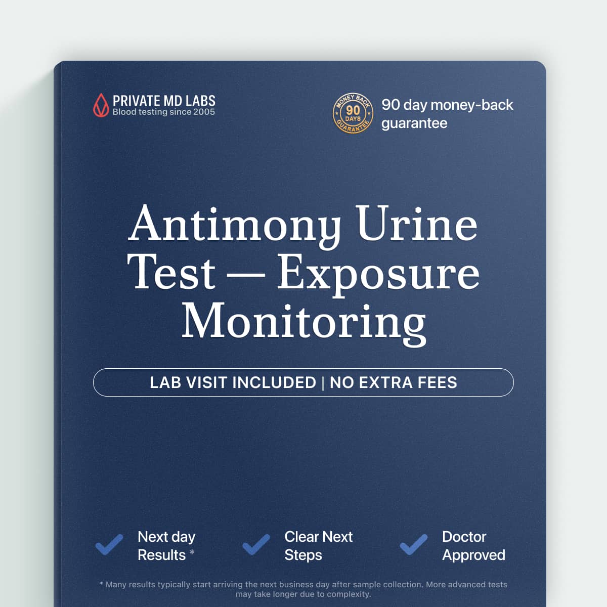 Urine antimony test for monitoring workplace or environmental heavy metal exposure