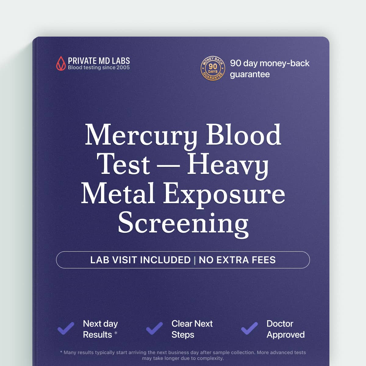 Mercury blood test for adults concerned about heavy metal exposure and toxicity