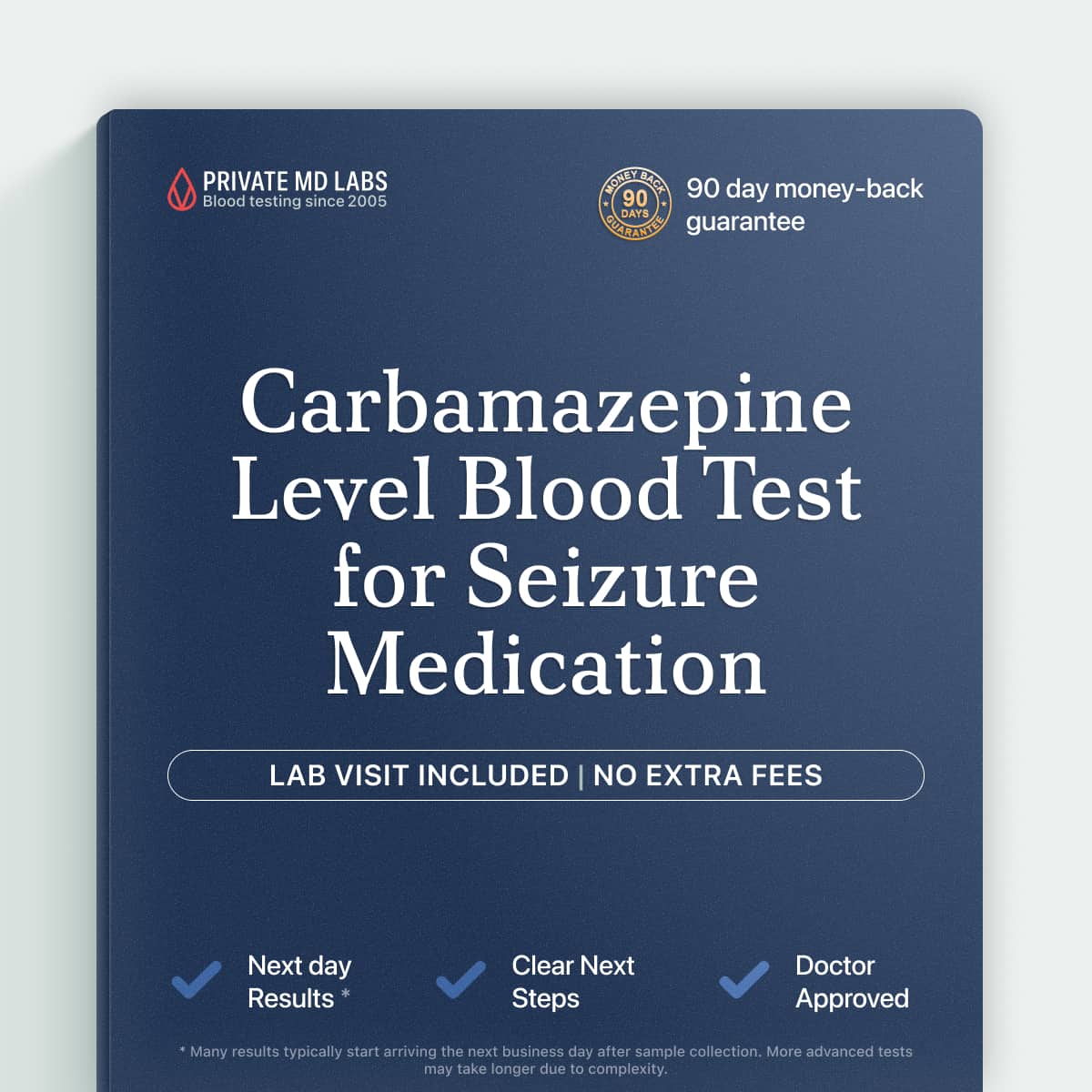 Carbamazepine drug level test for patients managing seizure medication therapy