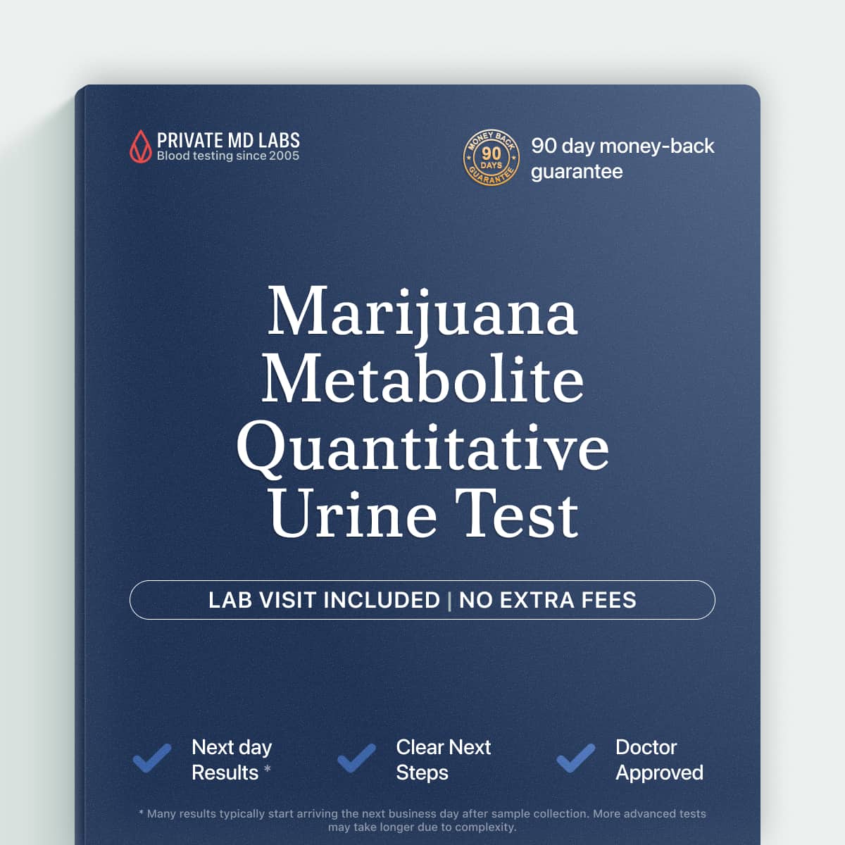 Quantitative urine test measuring marijuana metabolite levels for THC detection