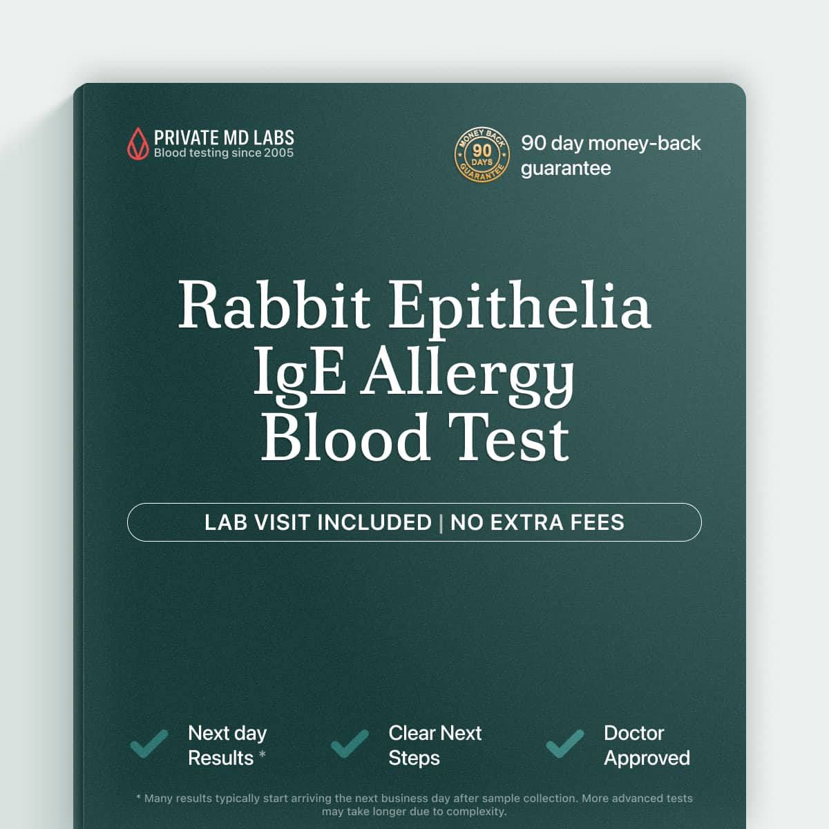 Rabbit epithelia IgE allergy blood test for pet and animal allergy symptoms