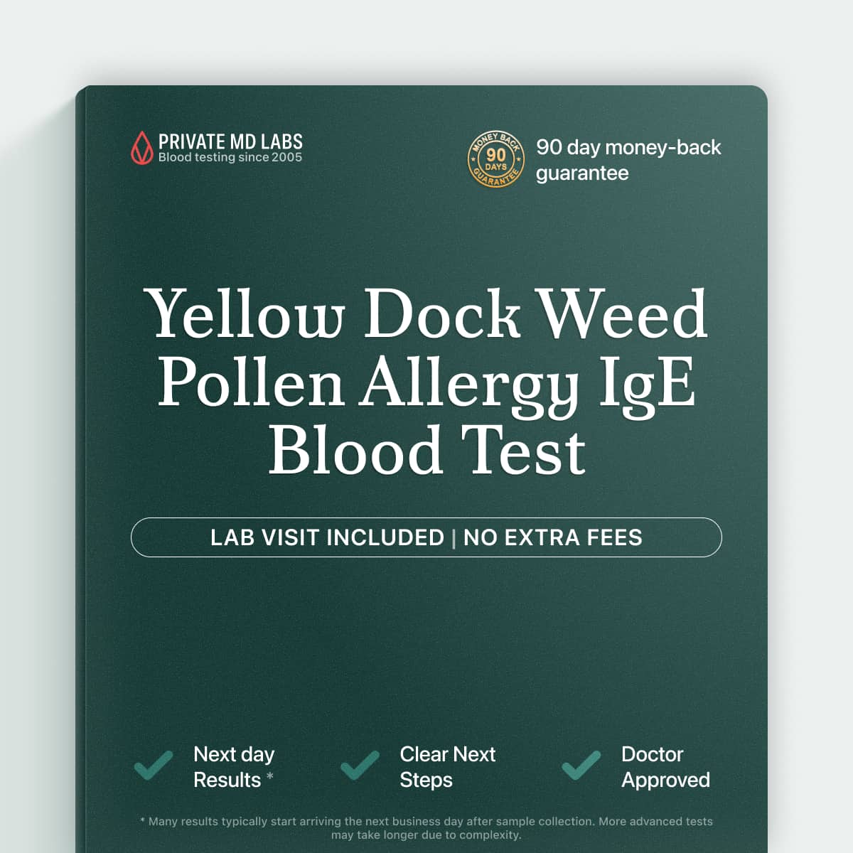 Yellow Dock Weed IgE allergy test for pollen sensitivity and seasonal allergy symptoms