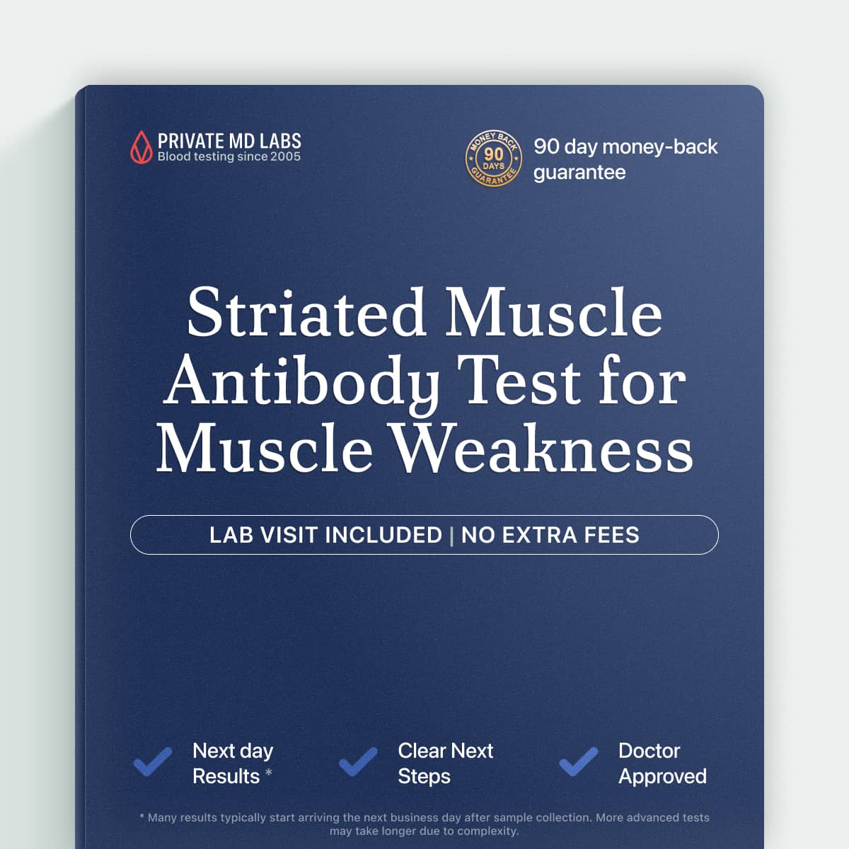 Striated muscle antibody test for evaluating autoimmune conditions like myasthenia gravis