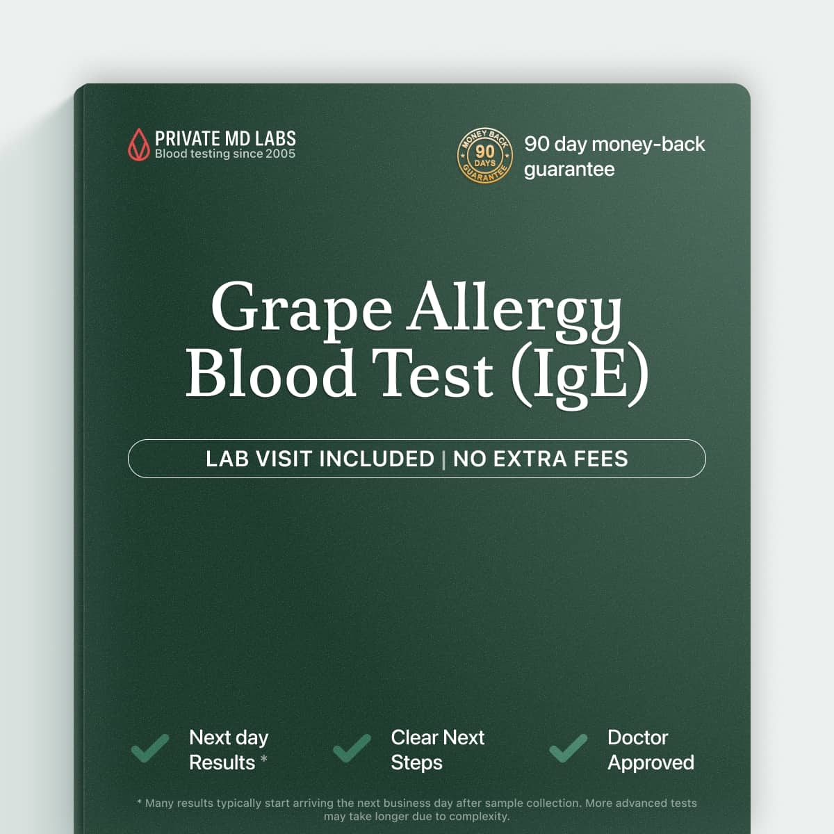 Grape IgE allergy test for people with reactions after eating grapes or raisins