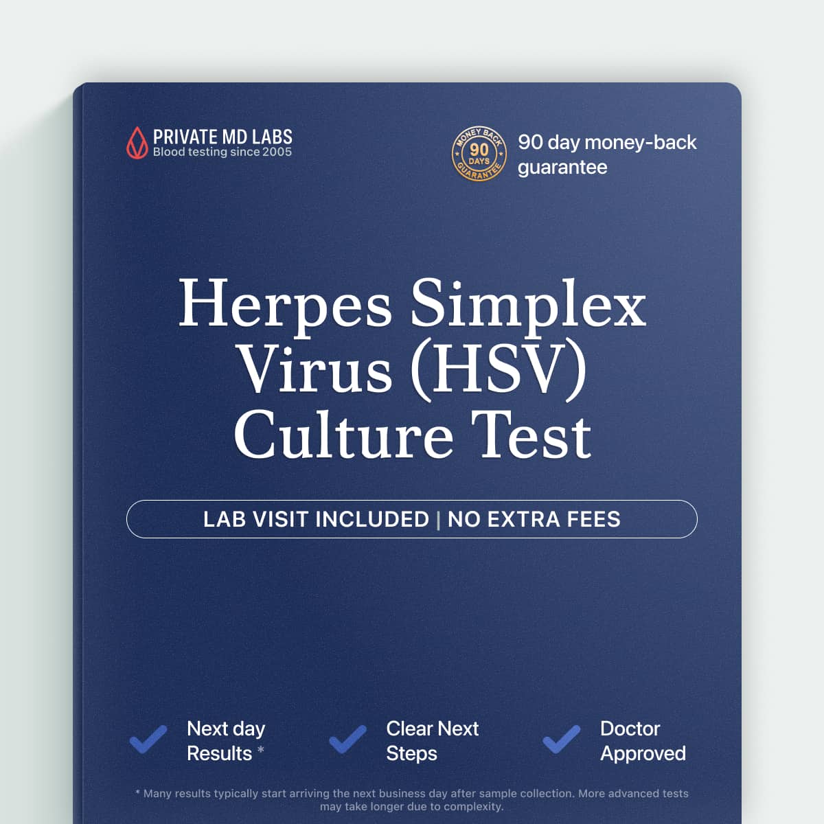HSV culture test for active sores or suspected genital or oral herpes outbreaks