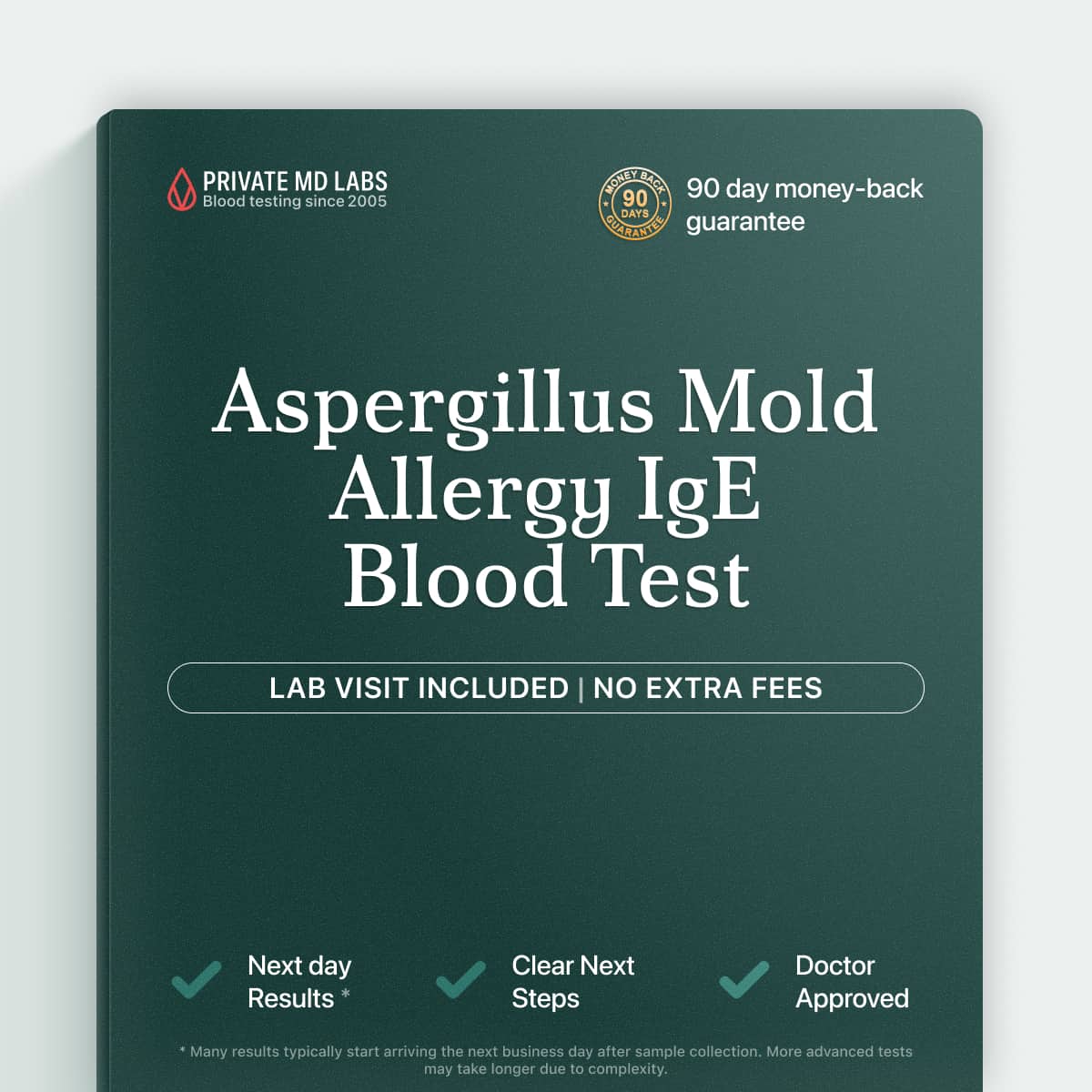 Allergy blood test measuring IgE response to Aspergillus fumigatus mold exposure