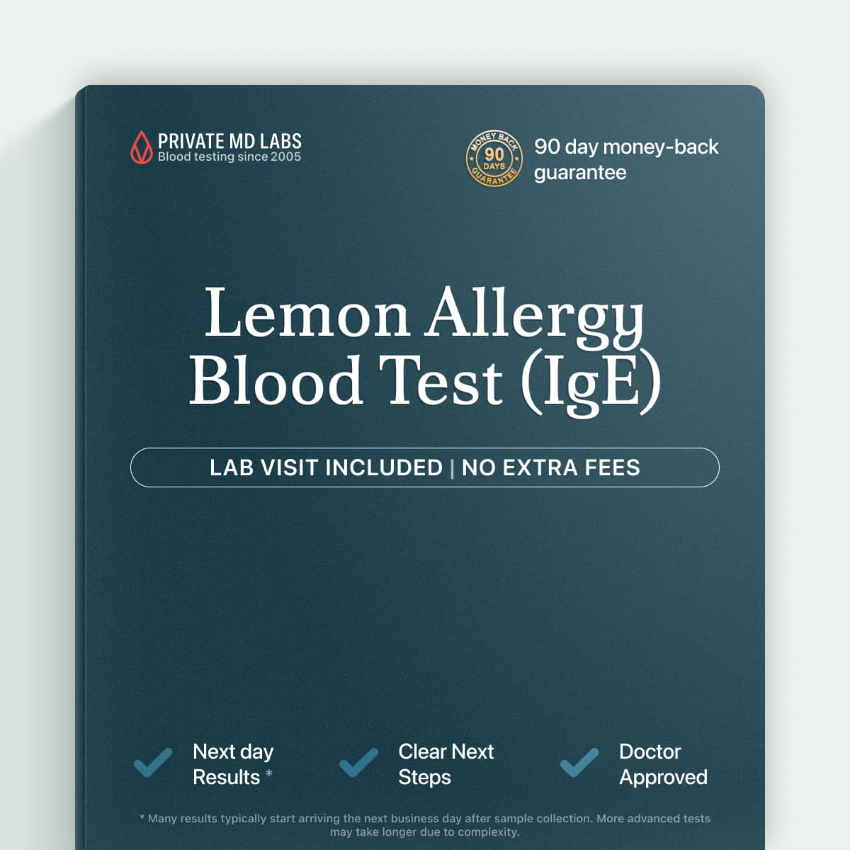 Lemon IgE allergy test for people with reactions after eating citrus fruit