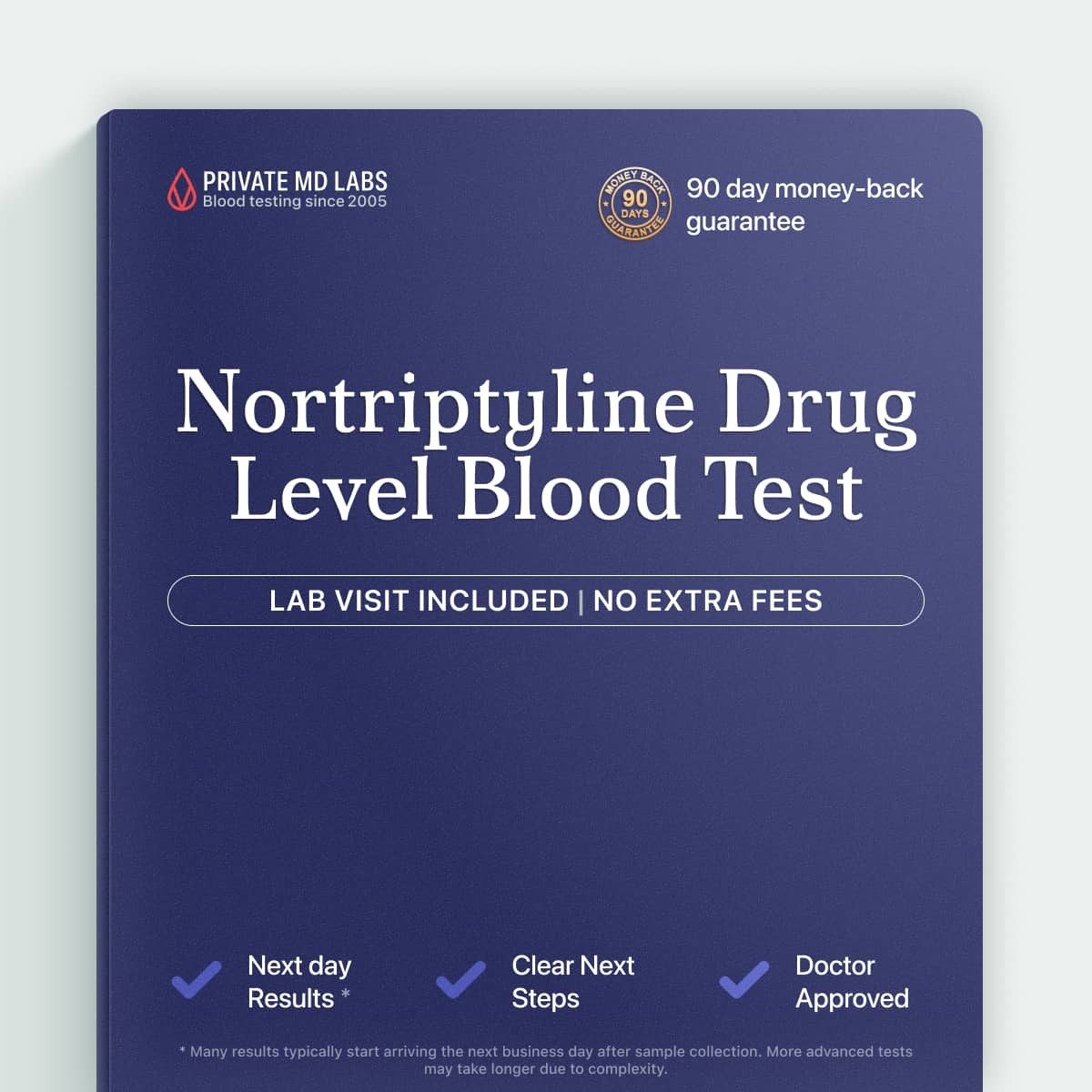 Nortriptyline drug level blood test for monitoring antidepressant therapy safely