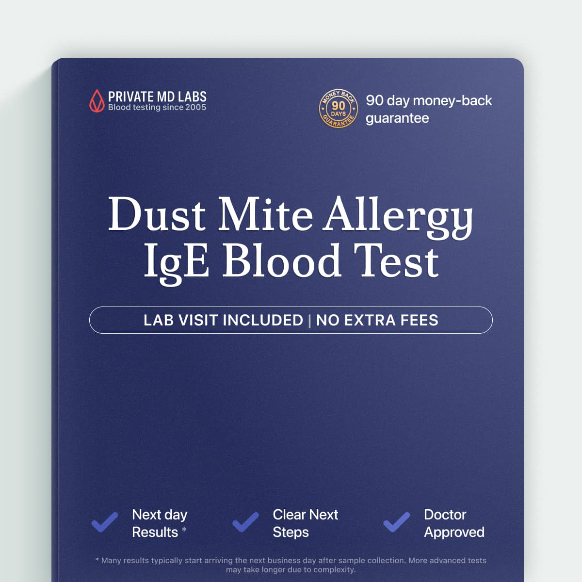 Dust mite allergy IgE blood test for people with allergy or asthma symptoms