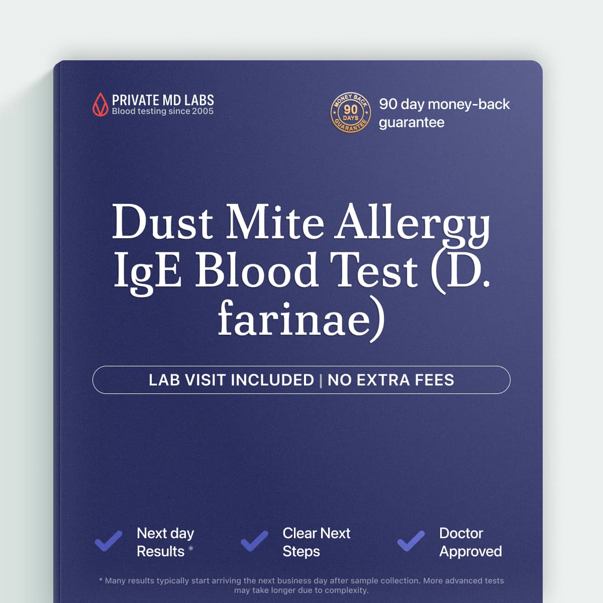 Dust mite allergy IgE blood test for people with year-round sneezing or congestion