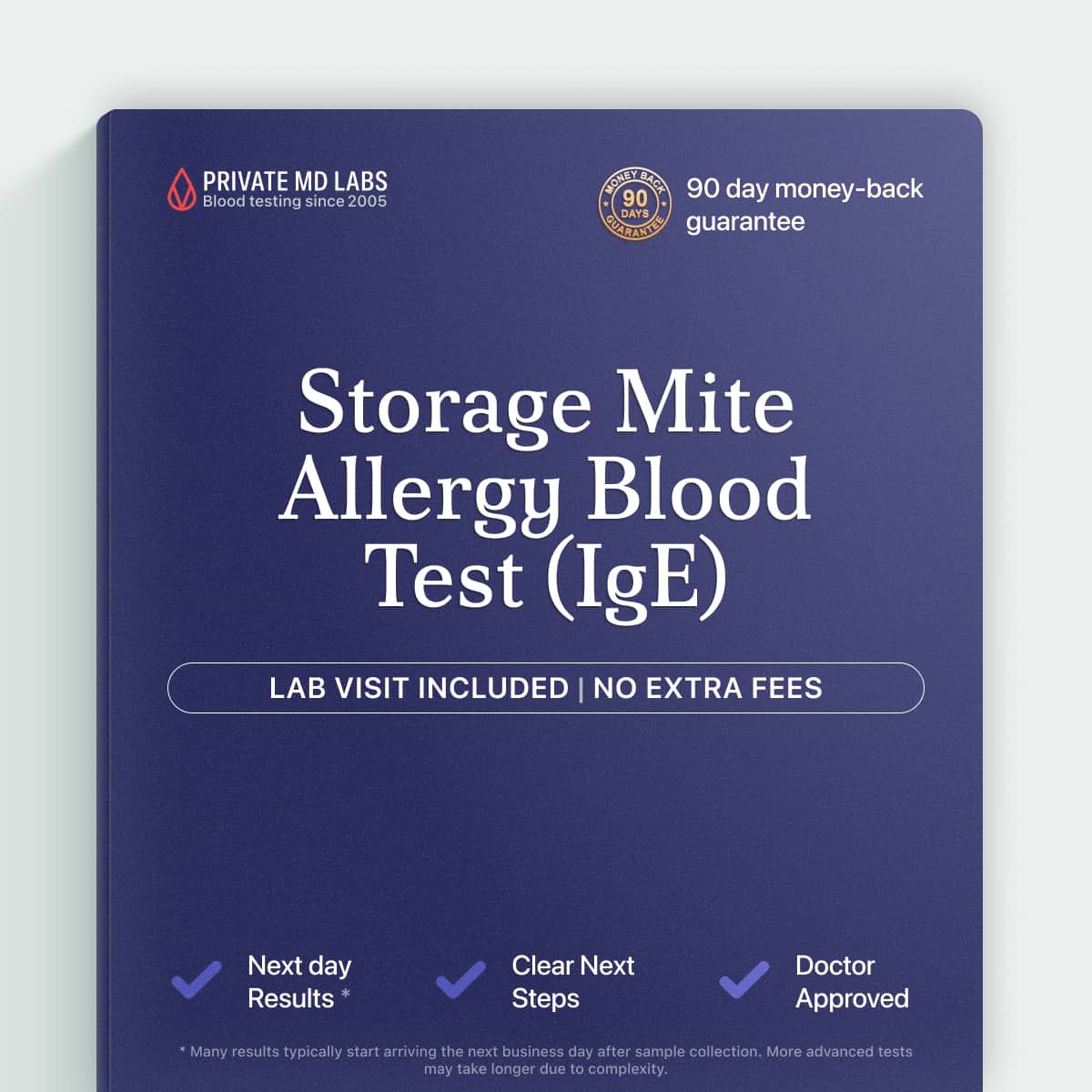 Storage Mite IgE allergy blood test for people with dust or grain sensitivities
