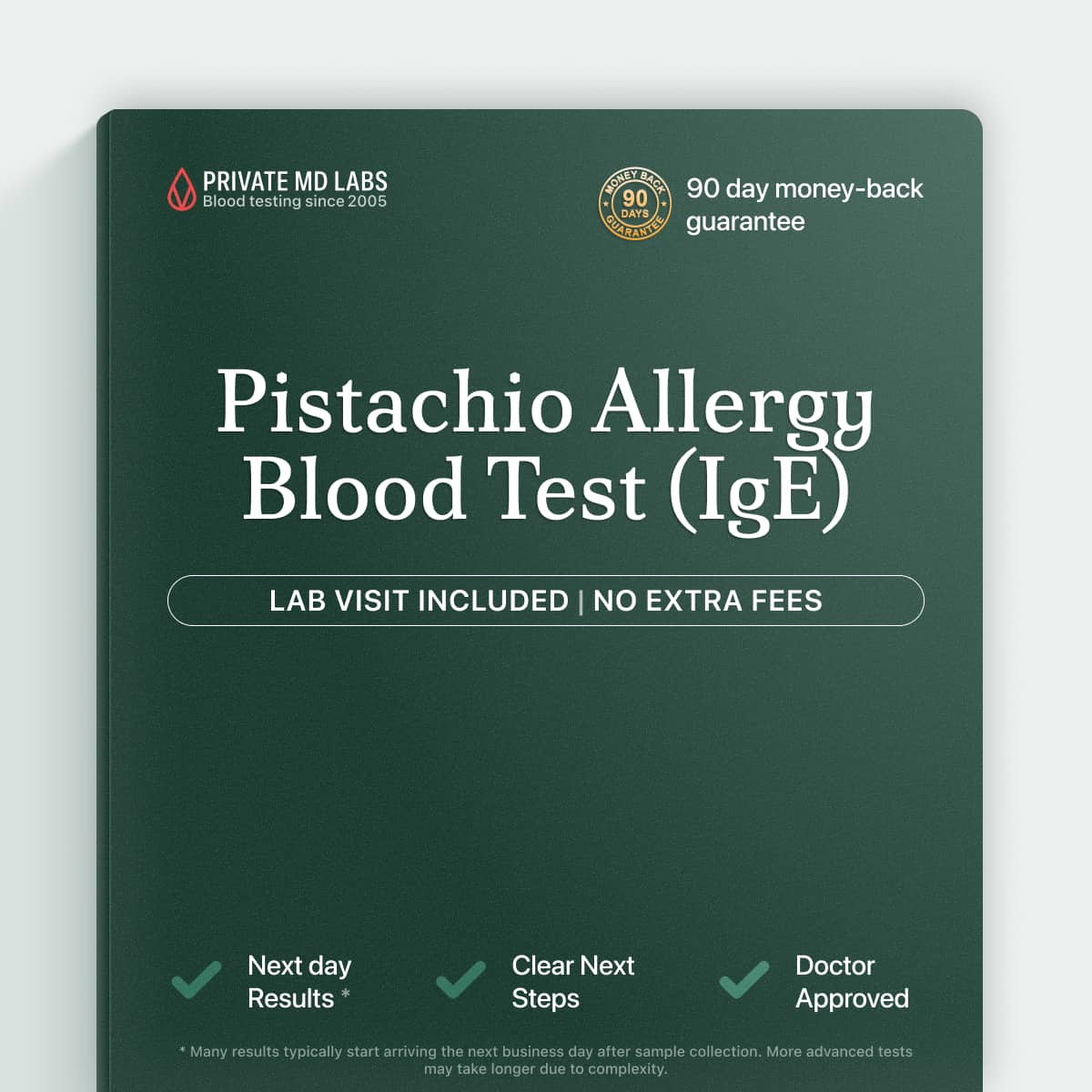 Pistachio IgE allergy test for people with suspected nut allergy symptoms