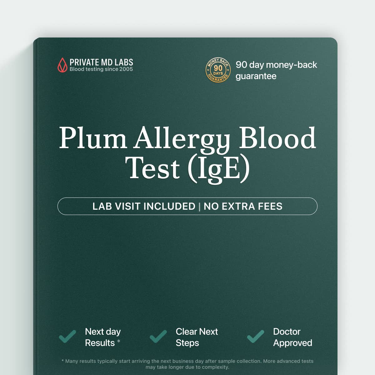 Plum IgE allergy test for people with reactions after eating plums or stone fruit