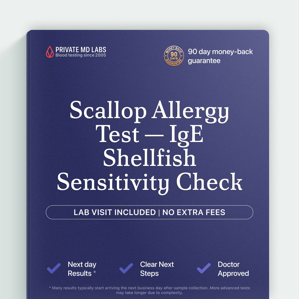 Scallop IgE allergy test for people with reactions after eating shellfish