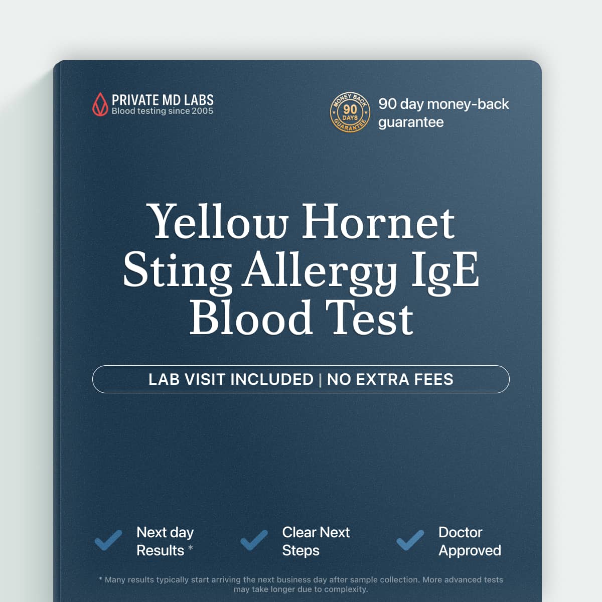 Yellow Hornet IgE allergy blood test for sting or insect allergy symptoms