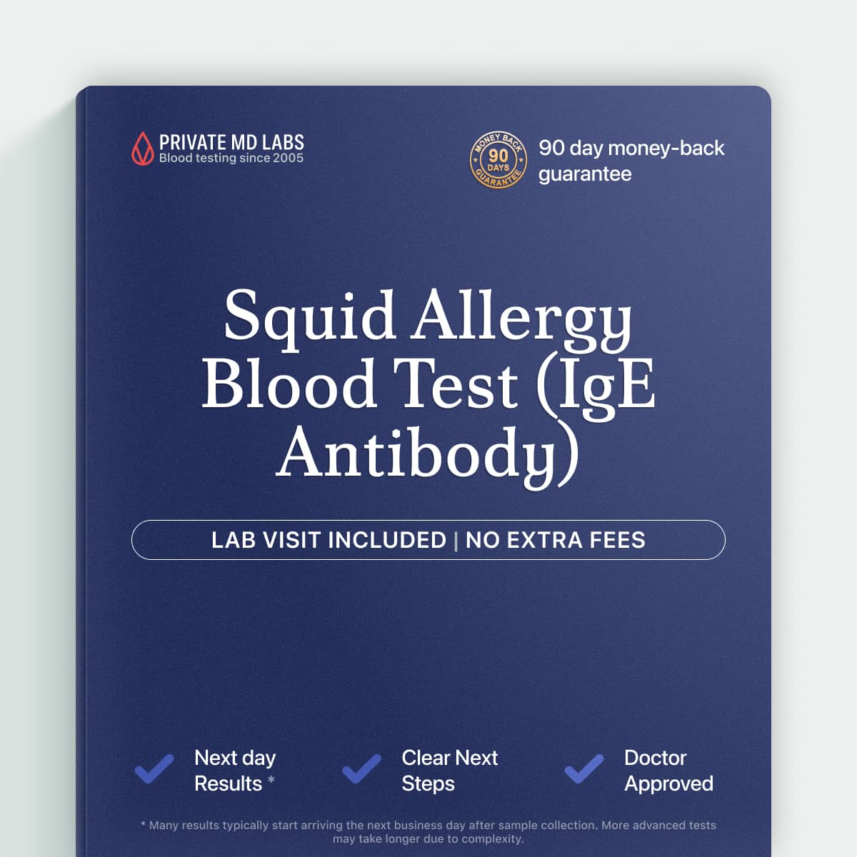 Squid IgE allergy test for people with reactions after eating seafood