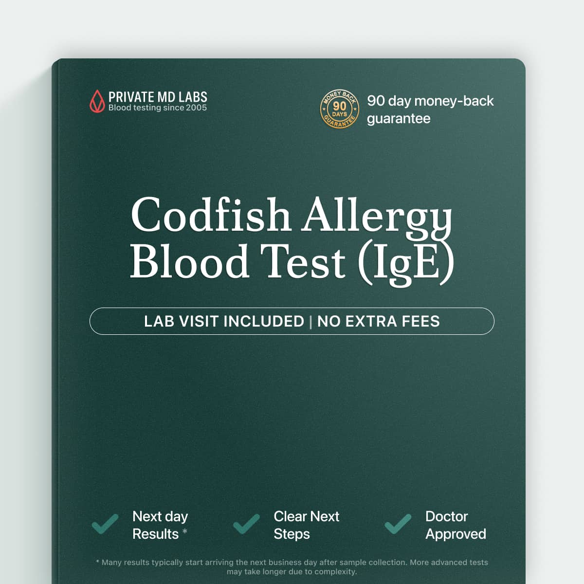 Codfish IgE allergy test for people with suspected fish food allergy symptoms