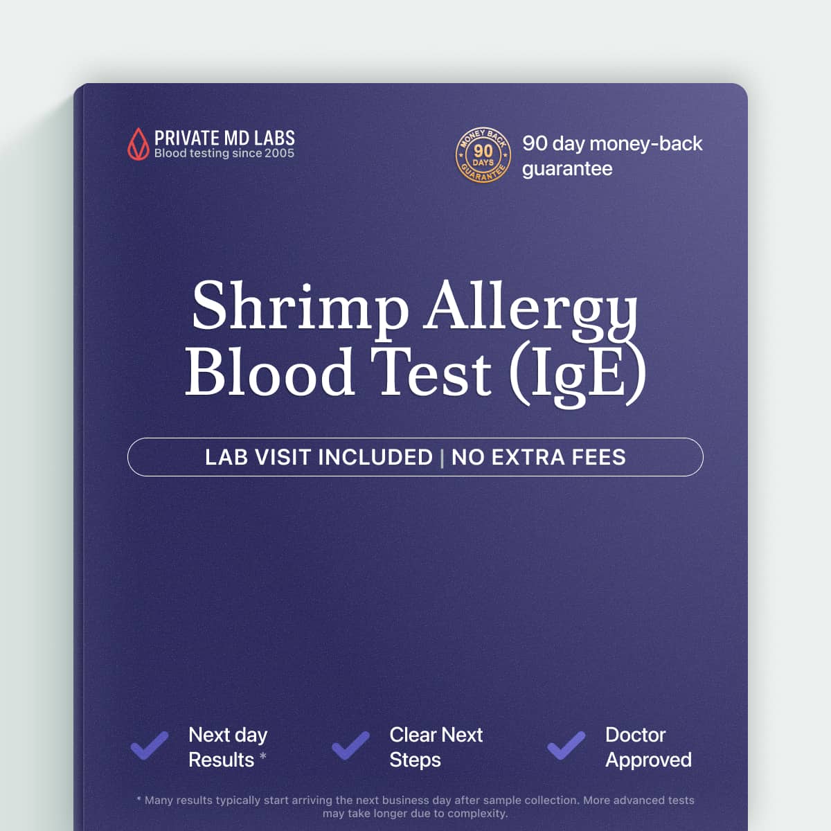 Shrimp IgE allergy test for those with reactions to shellfish or seafood