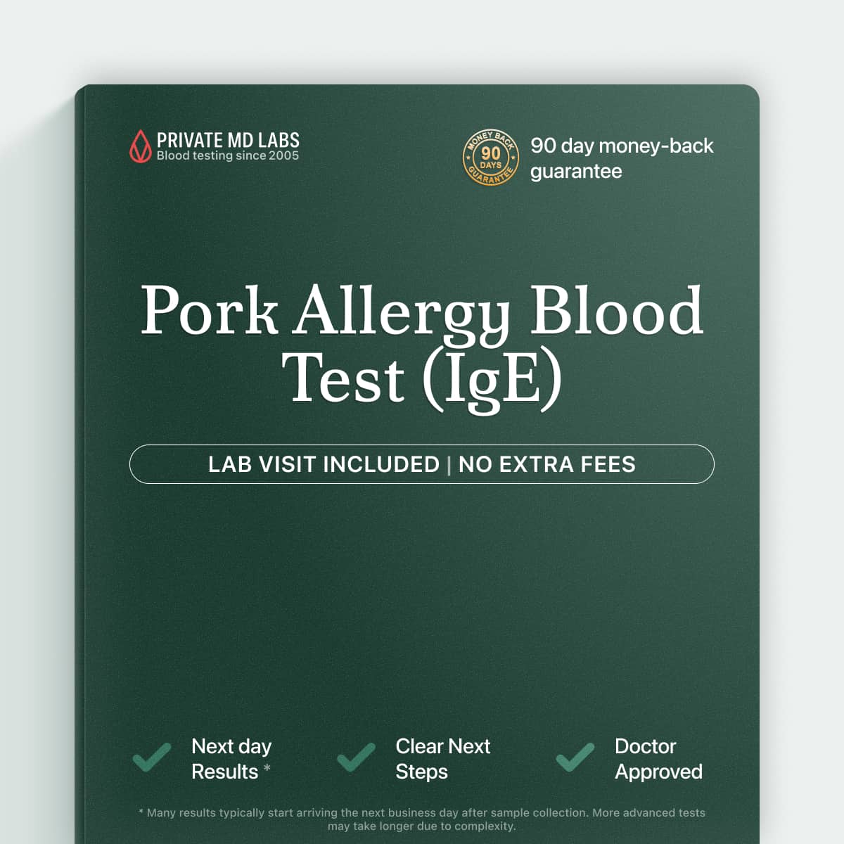 Pork IgE allergy test for people with reactions to eating pork products