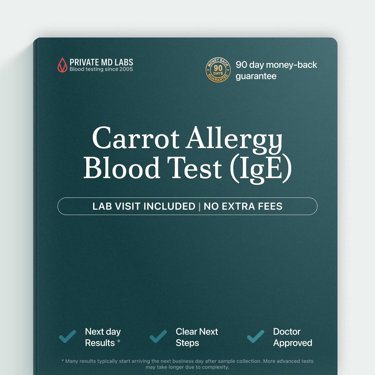Carrot IgE allergy test for people with reactions after eating carrots