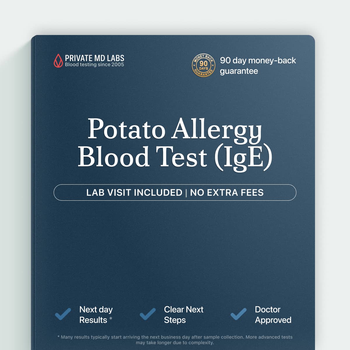Potato IgE allergy test for people with food reactions after eating potatoes