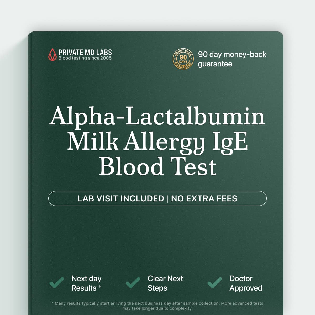 Milk allergy IgE test for people with reactions to dairy products