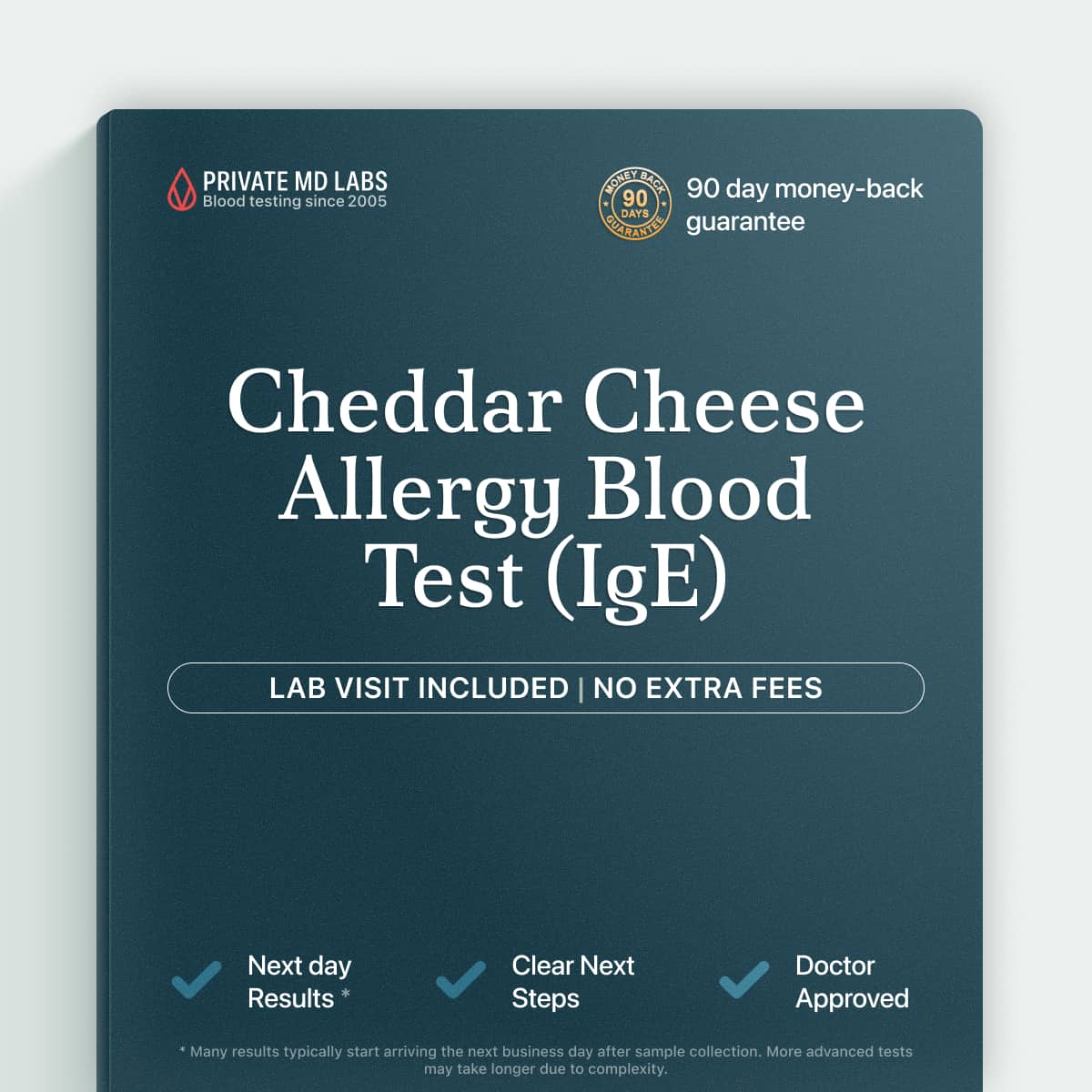 Cheddar cheese IgE allergy test for people with dairy reactions or food sensitivities